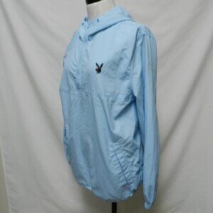 Playboy PacSun Windbreaker Hoodie Jacket Pockets blue Bunny Size Sz Small Sm S